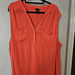 Neon coral blouse